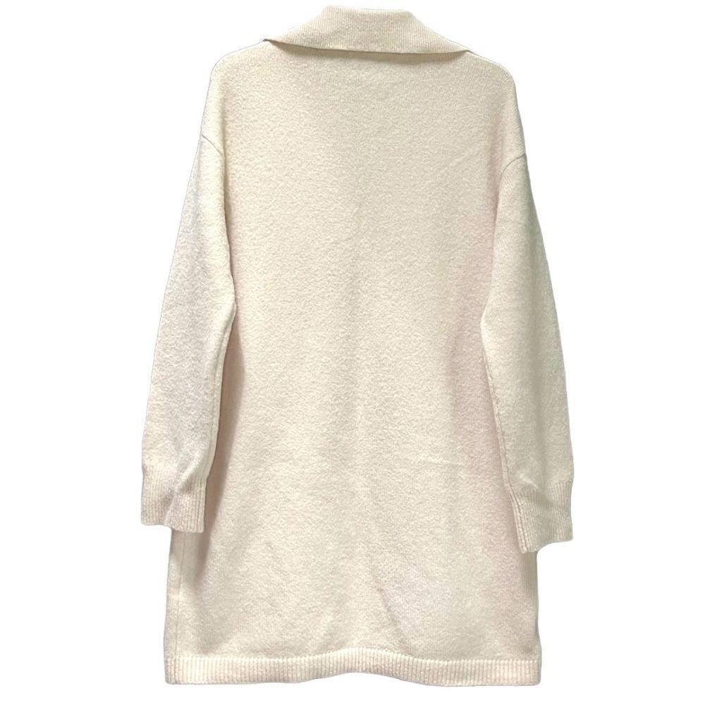 Zara Polo Collar Wool Blend Knit Mini Dress in Cream Women’s M - Picture 3 of 7